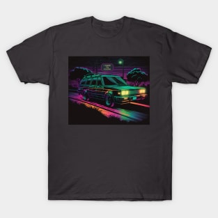 Retro Neon 80s Station Wagon - I have to poop T-Shirt